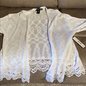 United States white  crochet cardigan